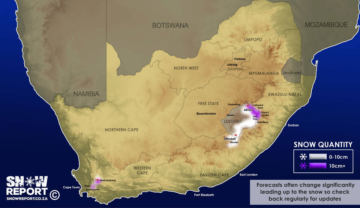 Snow forecast map for 20 October 2021