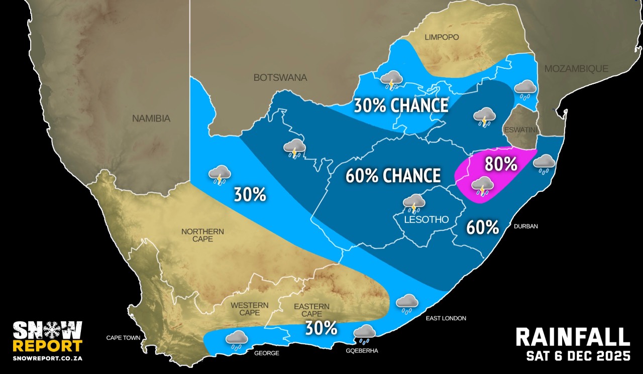 SATURDAY WEATHER: Widespread showers over parts of KZN and a warning ...
